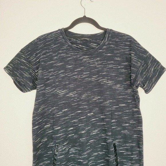 Club Monaco Women's Black & White Spacedye T-Shirt‎ Dress. Size M - Picture 3 of 6